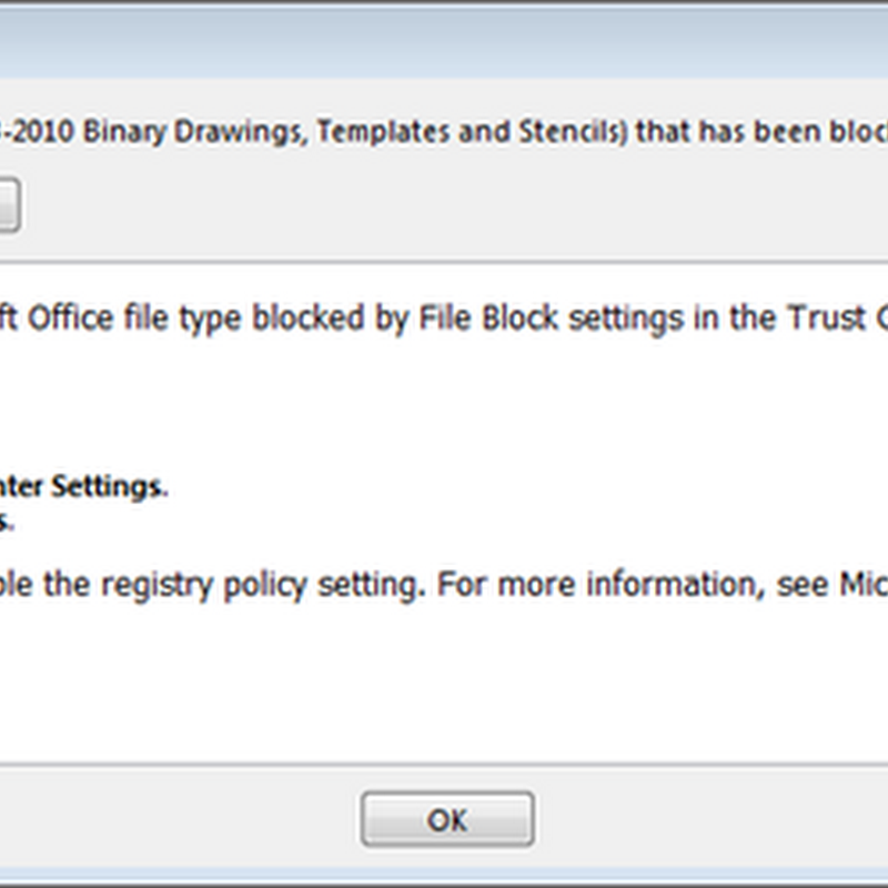 Visio 2013 File Blocking