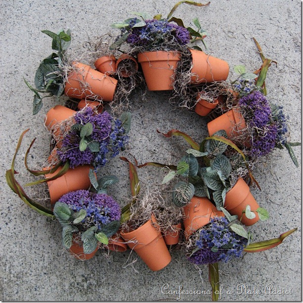 CONFESSIONS OF A PLATE ADDICT Easy Flower Pot Wreath