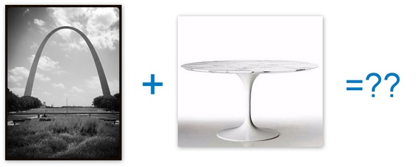 Saarinen arch and table