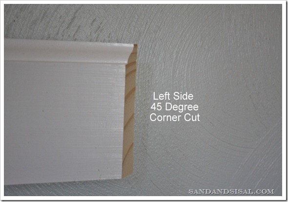 Left side  45 degree corner cut