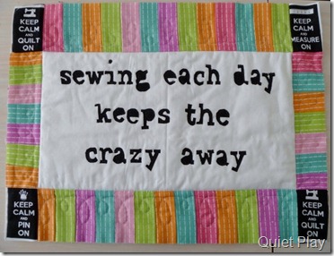 Sewing mini quilt