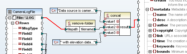 Mapping the file name as output data