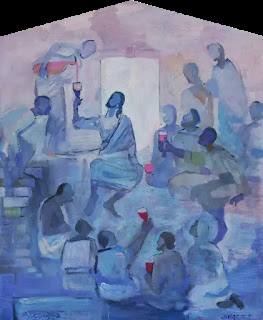 Wine Bibber (Tay Ăn Nhậu), tranh J. Kirk Richards.