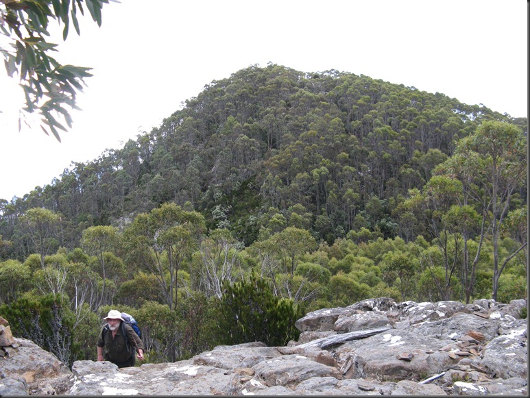 View back to the high point on Montagu Thumbs. Adrian Blackman in foreground View back to the high point on Montagu Thumbs. Adrian Blackman in foreground