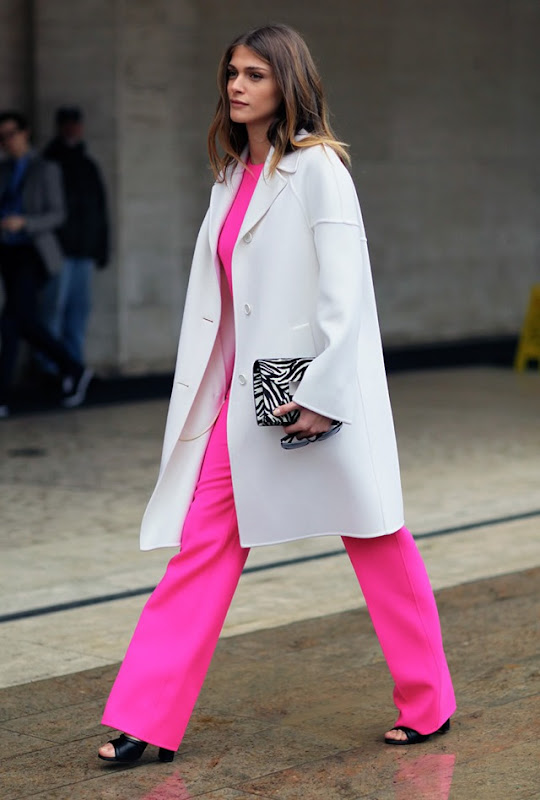 la-modella-mafia-Elisa-Sednaoui-street-style-in-a-neon-pink-jumpsuit