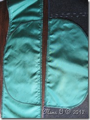 Attaching hidden pocket to front facing and lining pieces.