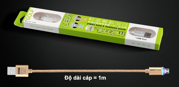 Cáp sạc Lightning LED loại 1m cho Android Cáp Android
