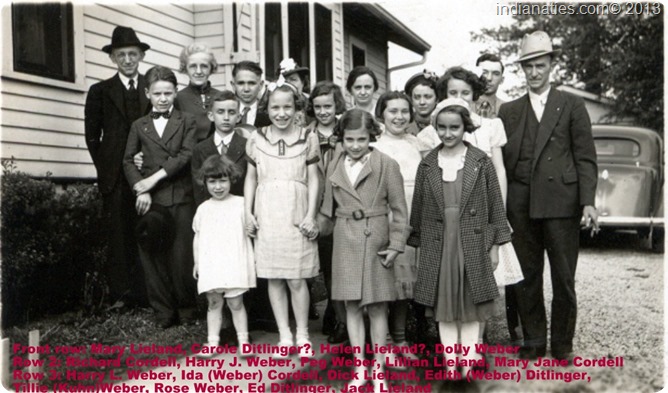 Weber Lieland Ditlinger Cordell Family 1937