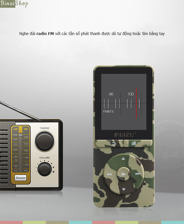 Máy nghe nhạc Lossless Ruizu X20 Camo
