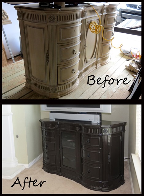 Style with Cents Dresser TV Stand Renovation www.stylewithcents.blogspot.com    Before and After 2