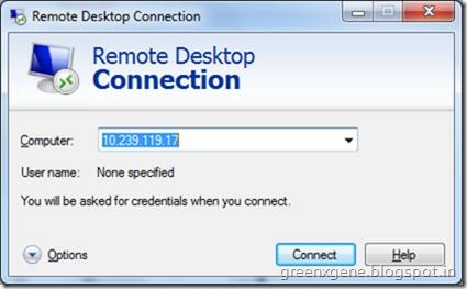 Remote Desktop Connection in Port 3389