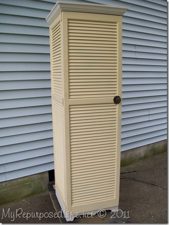 repurposed shutter cupboard