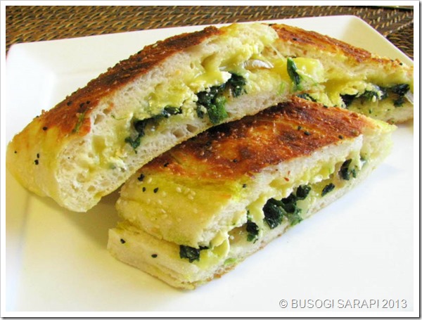 TOASTED TURKISH BREAD WITH SPINACH, FETA & MELTED CHEESE STEP22© BUSOG! SARAP! 2013