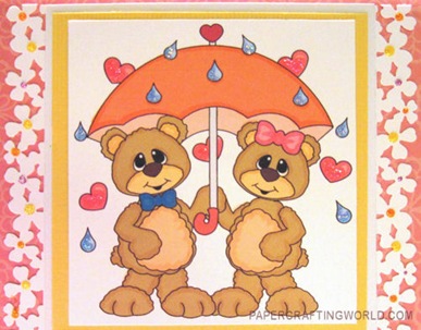 bears umbrella spring digital stamp cu-500