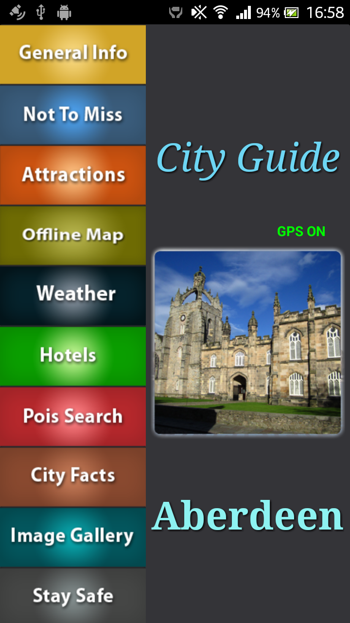 Aberdeen Offline Guide Screen 1
