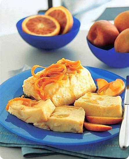 Mousse di pesche all’arancia con scorzette candite