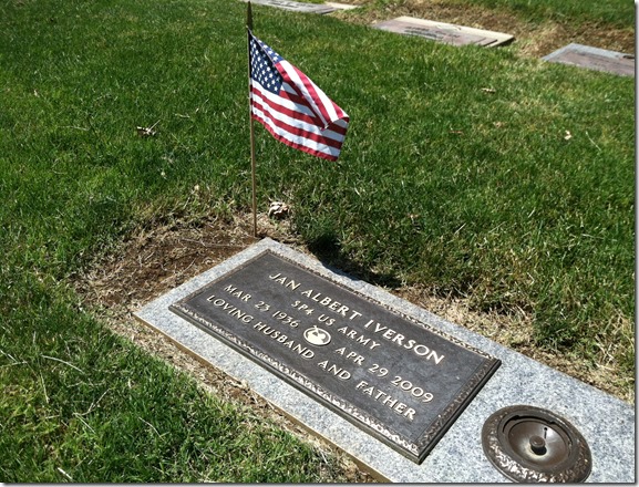 Jan Albert Iverson Grave Marker May 26, 2012