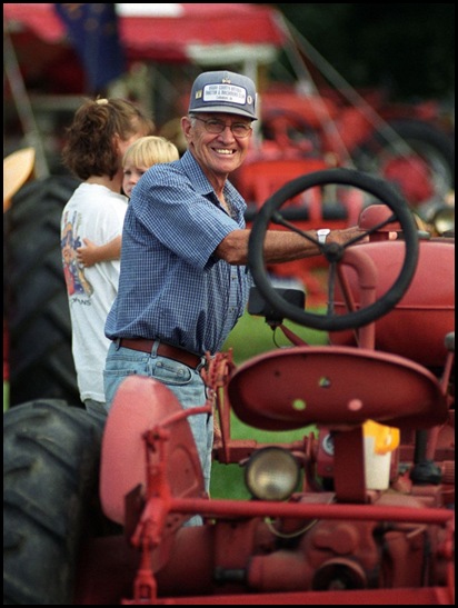 Bob Dunbar and his tractor at the Boone County 4-H Fair, July 23, 2002.