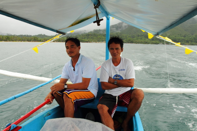 Filipino Boatmen taking us to the Sabang underground river
