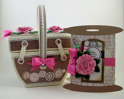 Sewing Basket and Spool of Thread Card 