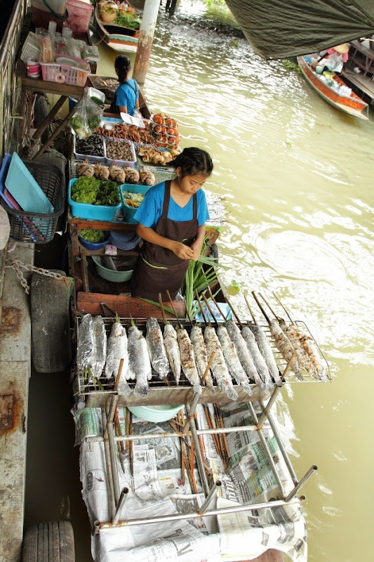 Food Stalls at Taling Chan Floating Market, Bangkok
