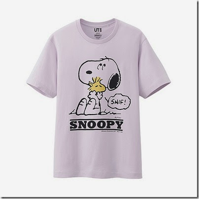 UNIQLO Man Peanuts Graphic Short Sleeve T-shirt Purple