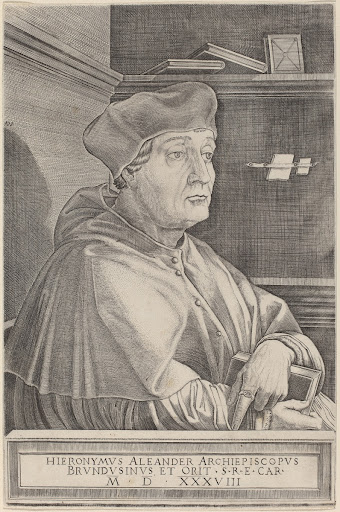 Agostino dei Musi, Ritratto di Gerolamo Aleandro Arcivescovo di Brindisi e Oria, 1536