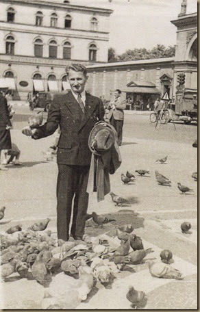 Willy Balla feeding the pigeons - circa 1936 (lower res)