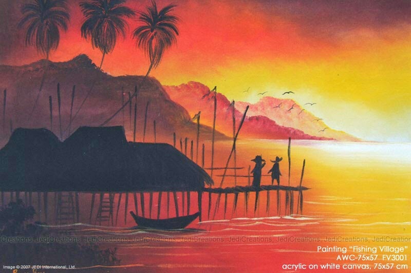 Lukisan Sunset Pantai Rcn Berikut Contoh Gambar