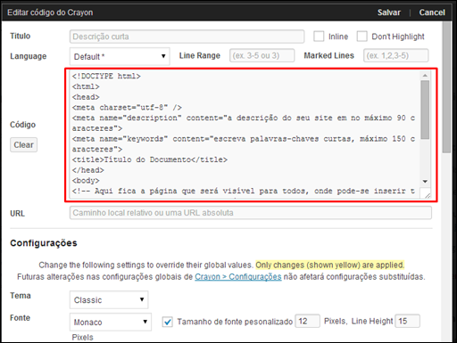Plugin Syntax Highlighter para o WordPress - Visual Dicas