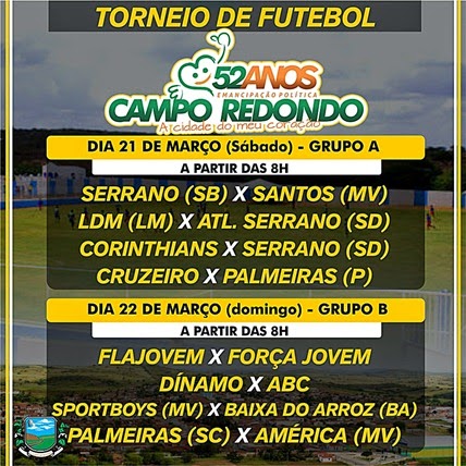 Futebol - torneio - 52 anos Campo Redondo - emancipação - beira rio