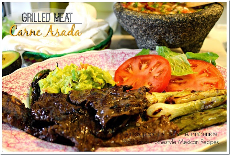 Carne Asada recipe with side dishes 