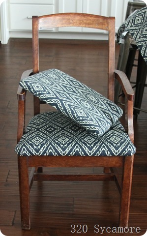 putting new fabric on chair