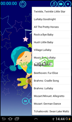 يحتوى تطبيق Baby Lullabies على نغمات موسيقية عالمية خصصة للأطفال