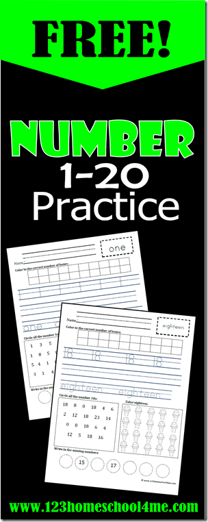 Practice Writing Numbers - these free printable math worksheets are great practice for Preschool, Prek, Kindergarten, and first graders practice writing numbers 1-20 (summer learning, homeswork, homeschooling, centers) Practice Writing Numbers - these free printable math worksheets are great practice for Preschool, Prek, Kindergarten, and first graders practice writing numbers 1-20 (summer learning, homeswork, homeschooling, centers)