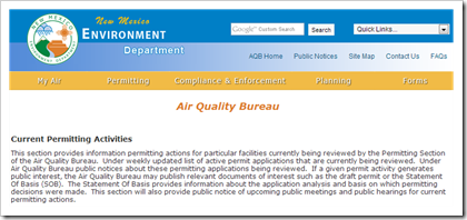 New Mexico Environment Department Air Quality Bureau