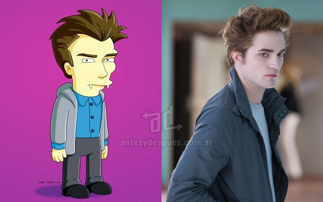 Foto de la version Simpson de Robert Pattinson Edward Cullen