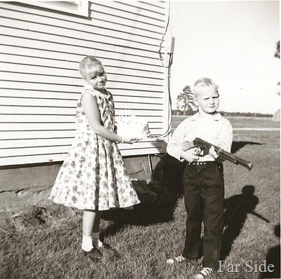 1960 nine years old Connie and Carey six years old