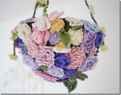 Crochet flowers basket