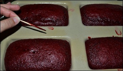 red velvet cake wet toothpick