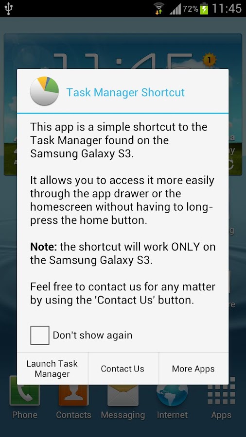 Galaxy S3 Task Manager Shortcu - screenshot