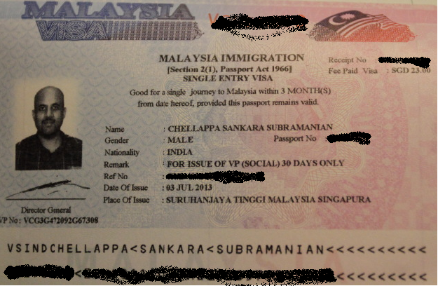 Malaysia Tourist Visa from Singapore