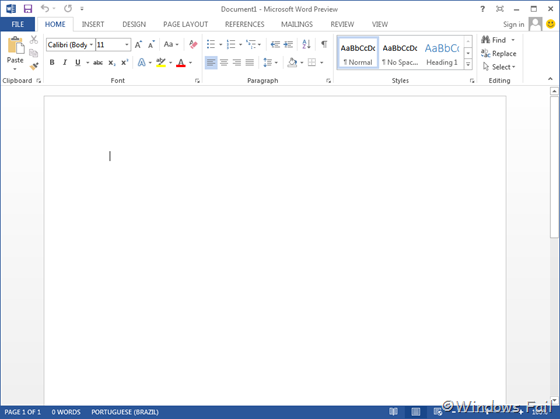 Microsoft Word 2013 Preview