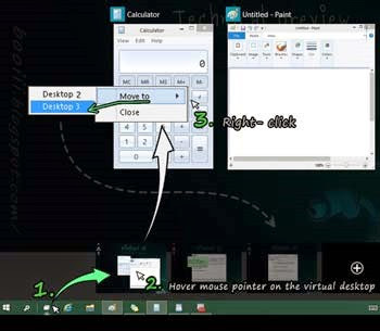 Windows10 How to move program on- virtual desktop