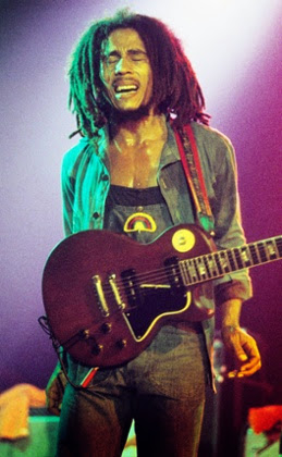 Bob Marley performs on stage with The Wailers in May 1977 in The Hauge, Netherlands