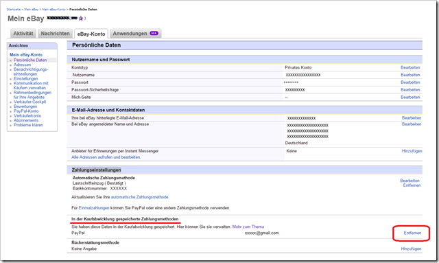 Bei ebay paypal zahlung ohne passwort entfernen