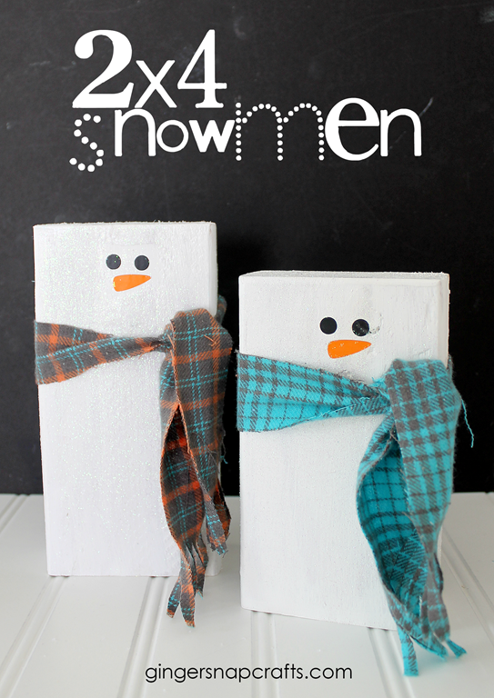 2x4 Snowmen Tutorial at GingerSnapCrafts.com #gingersnapcrafts #tutorial