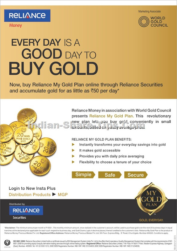 Now accumulate gold online through Reliance Securities