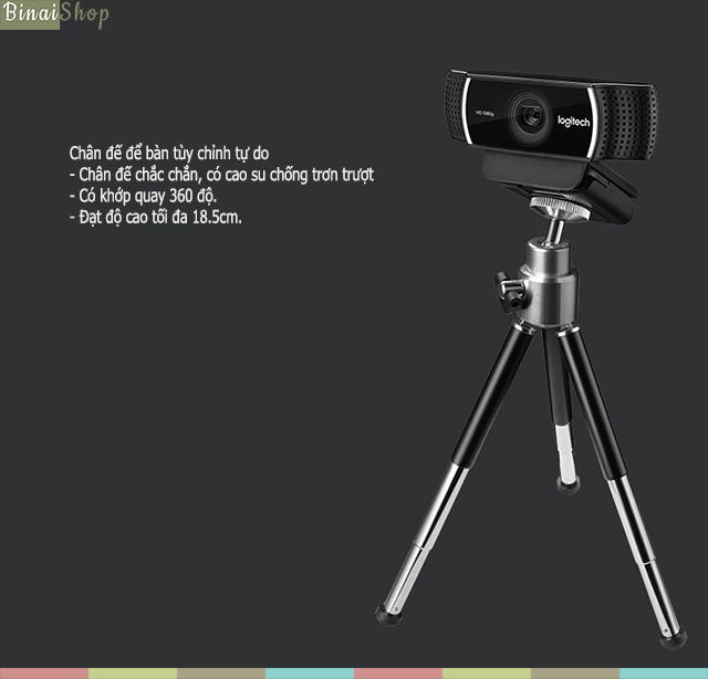 Webcam livestream góc rộng Logitech C922