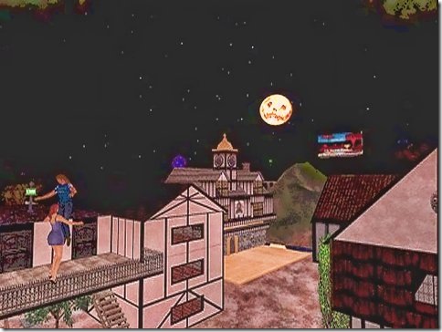 Hallowe'en moon in Taber - 2003 - fc land